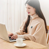 بطانية كهربائية USB مدفّأة – شال وشيلة 3 مستويات تسخين، 8 مناطق تدفئة، برف-كورال فلفت