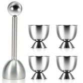 طقم مقصّ بورقة قِشر البيض 5 قطعة – أداة قص وغلق + أكواب للبيض للترتيب السريع في المطبخ