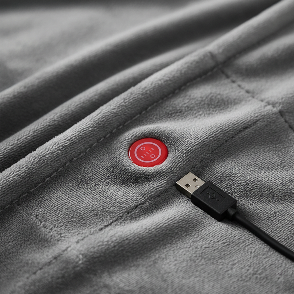 بطانية كهربائية USB مدفّأة – شال وشيلة 3 مستويات تسخين، 8 مناطق تدفئة، برف-كورال فلفت