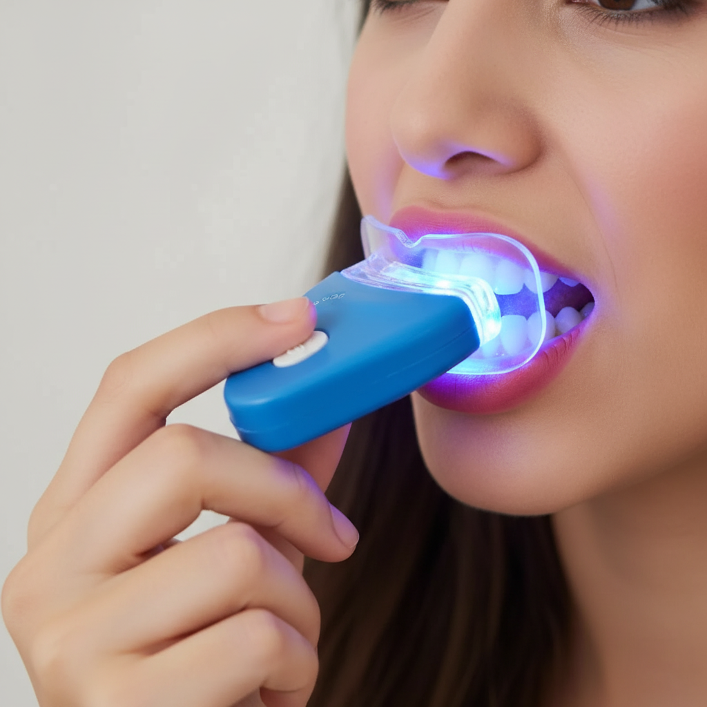 جهاز تبييض الأسنان بضوء LED – مصباح أزرق/UV لتفتيح الابتسامة