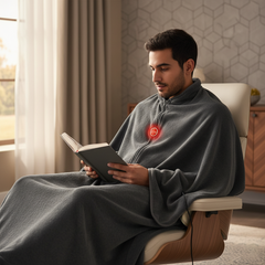 بطانية كهربائية USB مدفّأة – شال وشيلة 3 مستويات تسخين، 8 مناطق تدفئة، برف-كورال فلفت