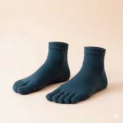 جوارب خمس أصابع رياضية غير قابلة للانزلاق – جوارب ليوغا وبيلاتس، مقاومة للانزلاق للمرأة