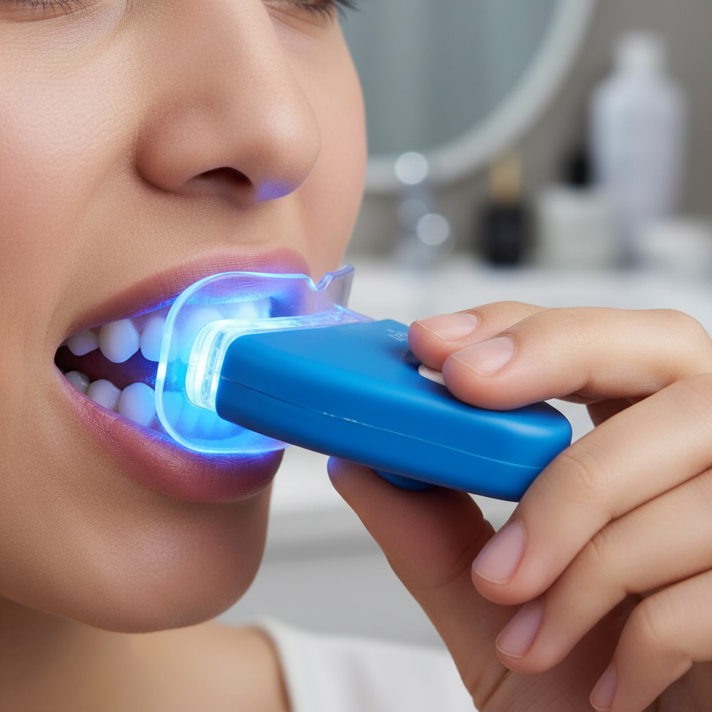 جهاز تبييض الأسنان بضوء LED – مصباح أزرق/UV لتفتيح الابتسامة