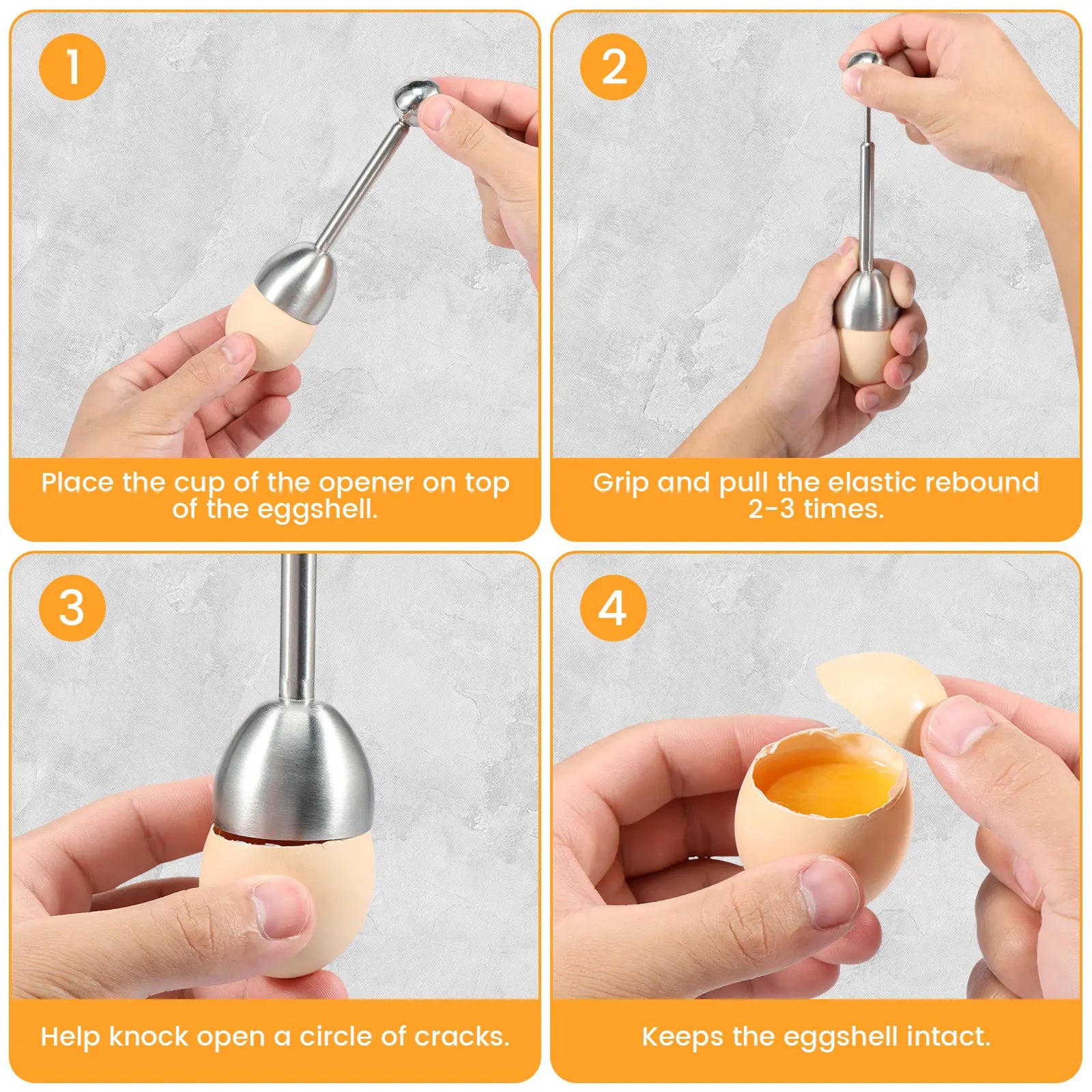 طقم مقصّ بورقة قِشر البيض 5 قطعة – أداة قص وغلق + أكواب للبيض للترتيب السريع في المطبخ