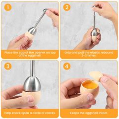 طقم مقصّ بورقة قِشر البيض 5 قطعة – أداة قص وغلق + أكواب للبيض للترتيب السريع في المطبخ