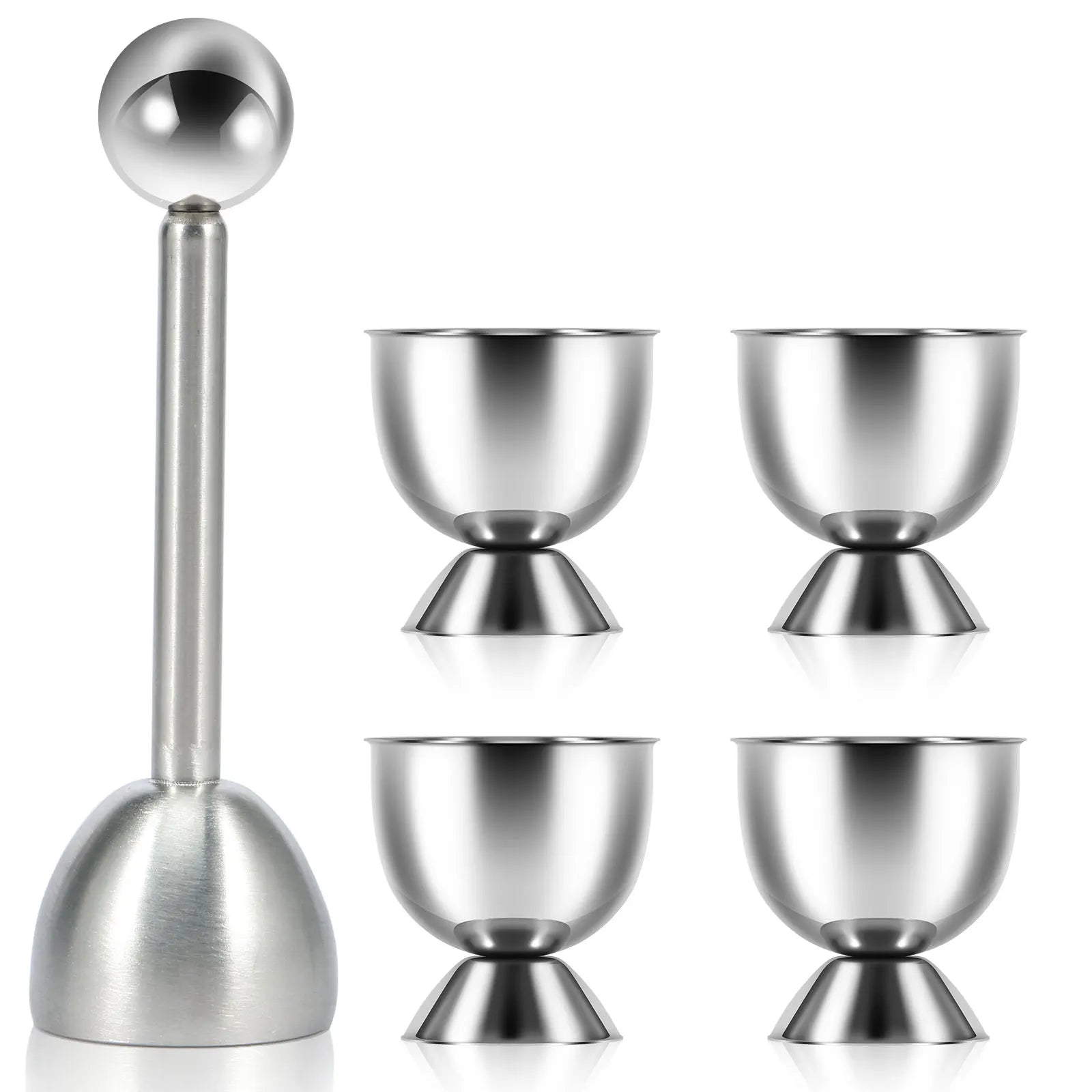 طقم مقصّ بورقة قِشر البيض 5 قطعة – أداة قص وغلق + أكواب للبيض للترتيب السريع في المطبخ